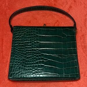 Forever 21 Dark Green Crocodile-Embossed Mini Bag